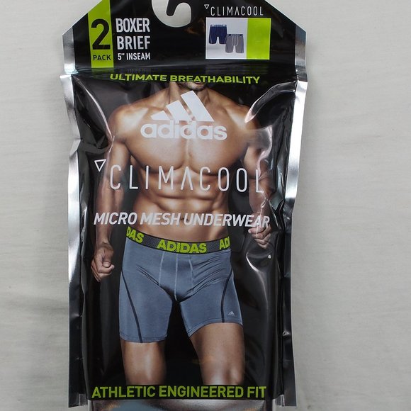 Adidas Men's Boxer Briefs 2 Pack L Camo Blue Grey - Picture 5 of 6